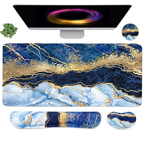 Marble Mouse Pad and Wrist Rest Set