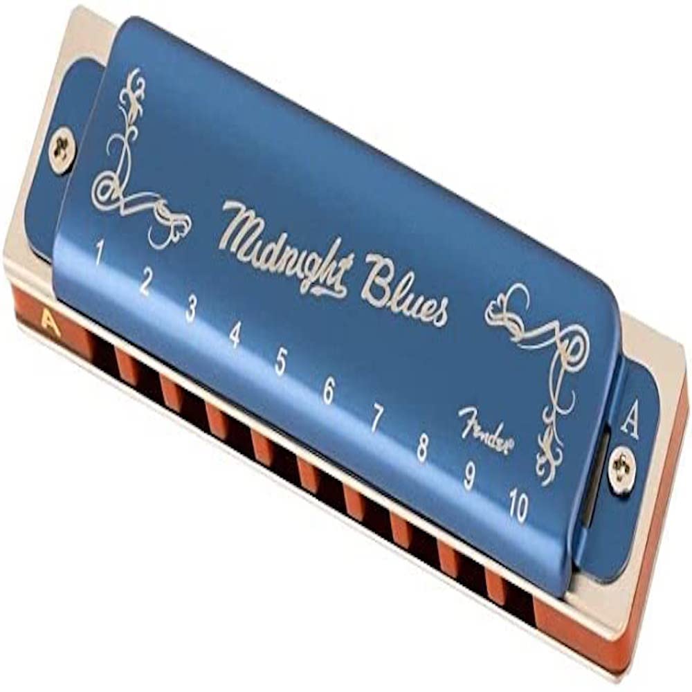 Fender Midnight Blues Harmonica Diatonic 10 Hole Tuning A Limited Edition, Blue — image 1