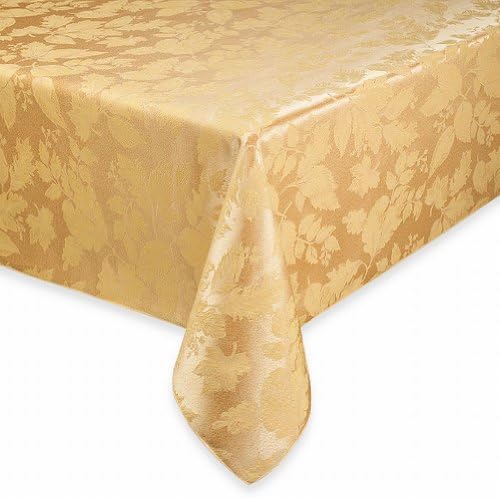 BB&B Autumn Harvest Golden Wheat Damask Fabric Tablecloth Table Cloth 60x104 Ob