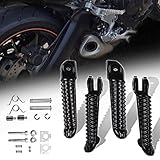 4pcs Footrest [Left, Right, Front, Rear] Foot Peg / Pillion Step for 00-16 Yamaha YZF R1 R6 (Black)