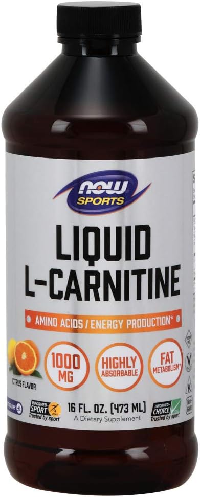 NOW Sports Nutrition, L-Carnitine Liquid 1000 mg, Highly Absorbable, Citrus, 16-Ounce: Health & Personal Care