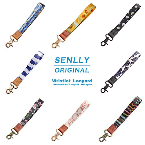 SENLLY Cool Hand Wrist Lanyard Premium Quality Wristlet Strap with Metal Clasp and Genuine Leather, for Key Chain, Cell Mobile Phone, Camera, Charms, Lightweight Items etc