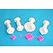 FOUR-C Cake Decorating Supplies Square Plunger Cutters Gumpaste Cutters for Cupcake Design Color White