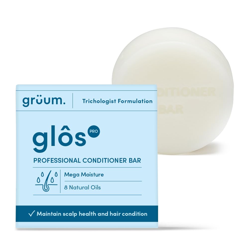 grüum Mega Moisture Hair Conditioner Bar 50g - SLES, EDTA & Paraben Free Conditioner Bar for Hair Lasts up to 60 Washes - Plant-Based Vegan Solid Conditioners Bars for Hairs
