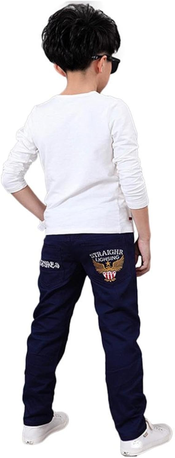 Amazon Tonsee 子供服 男の子 長ズボン キッズ ロングパンツ スポーツ ジーンズ 美脚ストレッチ 刺繍 無地 コットン カジュアル 110cm 150cm Tシャツ カットソー 通販