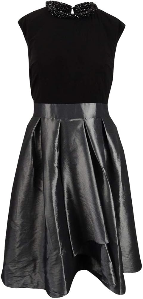 taffeta fit and flare dress