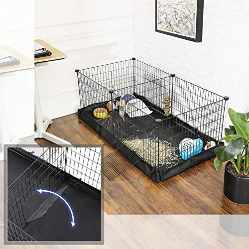 SONGMICS Guinea Pig Cages, Metal Grid Small Animal Playpen With