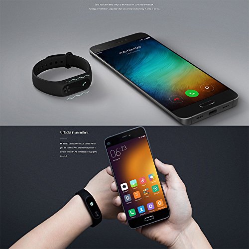Besde Expedited Clearance Original Xiaomi Mi Band 2, Bluetooth 4.0 Heart Rate Monitor IP67 Waterproof Smart Wristband with OLED Display Wearable Pedometer Activity Tracker for iPhone, Android Phones - Thumbnail 3