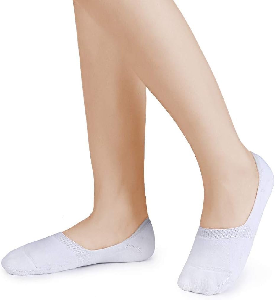 Leotruny 6 Pairs Unisex Thick Cushion Athletic Cotton Non Slip Low Cut Flat Liner No Show Socks at  Women’s Clothing store