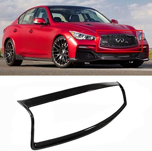 Qya 期間限定特別価格 Q50実カーボンファイバーカーフロントバンパーグリルレーシング概要成形トリムカバーフレームオーバーレイのインフィニティq50 14年から17年 バンパーグリル