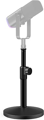 InnoGear Desktop Microphone Stand, Upgraded Adjustable Table Mic Stand with Mic Clip and 5/8" Male to 3/8" Female Screw for Blue Yeti Snowball Spark & Other Microphone