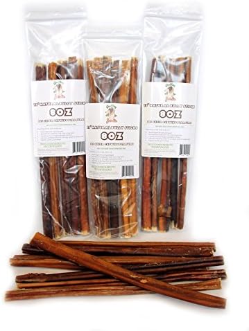100% Natural Bully Sticks - Odor Free - (8oz. Bag) 12" Dog Chews - Hand Inspected - Made of Free Range, Grass Fed Beef with No Hormones or Chemicals for Good Dogs - USDA/FDA-Approved ...