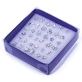 18 Pairs Wholesale Mix Silver Sterling Plated Plastic Ear Stud Earring