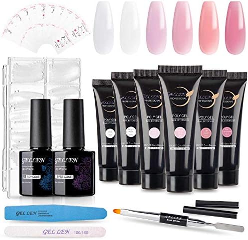 Gellen ジェルネイル カラージェル 長さ出しジェル ポリジェル 初心者用 ネイルキット 20ｇ UV/LED対応