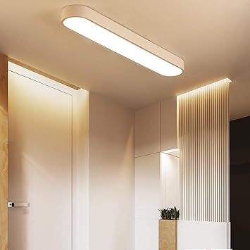 Amazon Co Jp Ledシーリングライトフィクスチャ長方形フラッシュマウントコリドーライト丸みを帯びたコーナーデザイン倉庫オフィスキッチン 用ledシーリング照明1パック 色 白 56cm スポーツ アウトドア