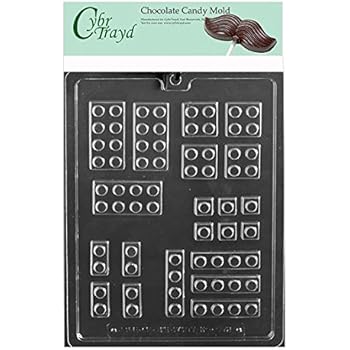 Cybrtrayd Life of the Party K172 Assorted Building Blocks Chocolate Candy Mold in Sealed Protective Poly Bag Imprinted with Copyrighted Cybrtrayd Molding Instructions