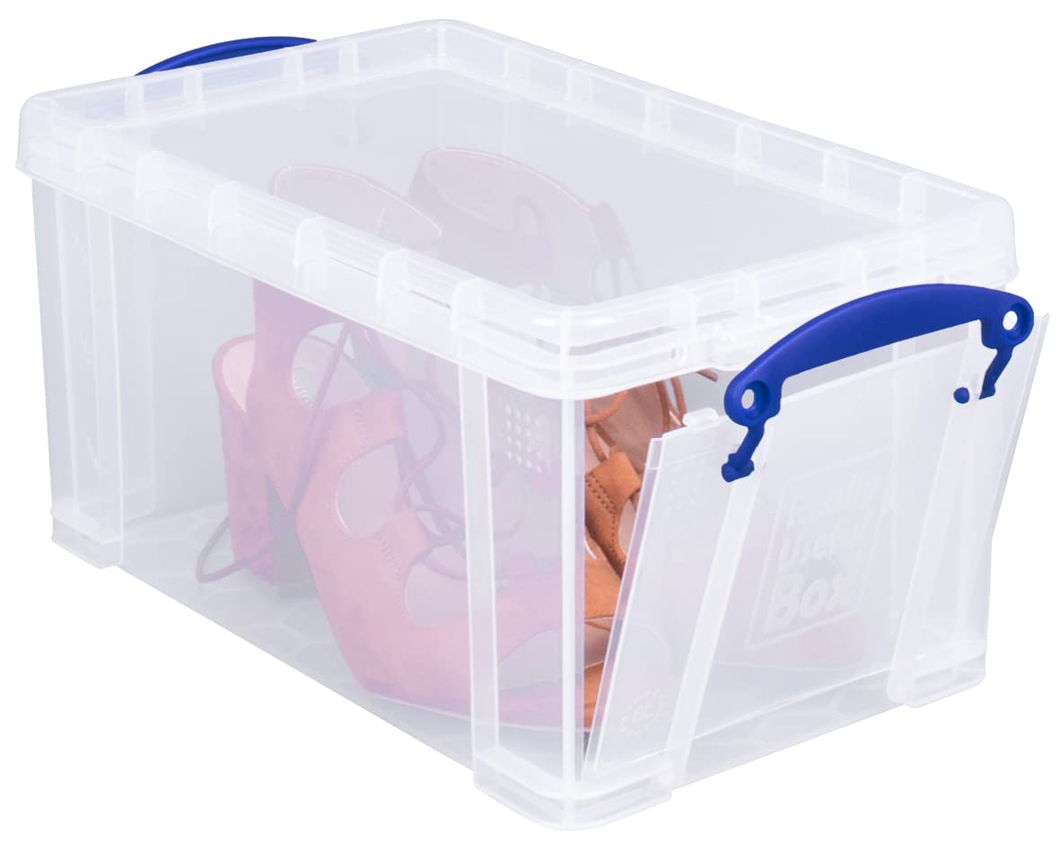 Really Useful Box Plastic Storage 8 Litre Open Fronted Box Clear