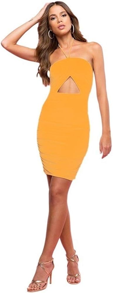 yellow cocktail dress tube