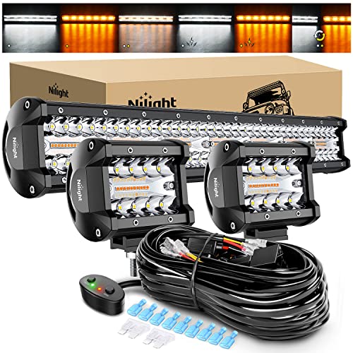 Nilight 20Inch 420W LED Light Bar 2PCS 4Inch 60W