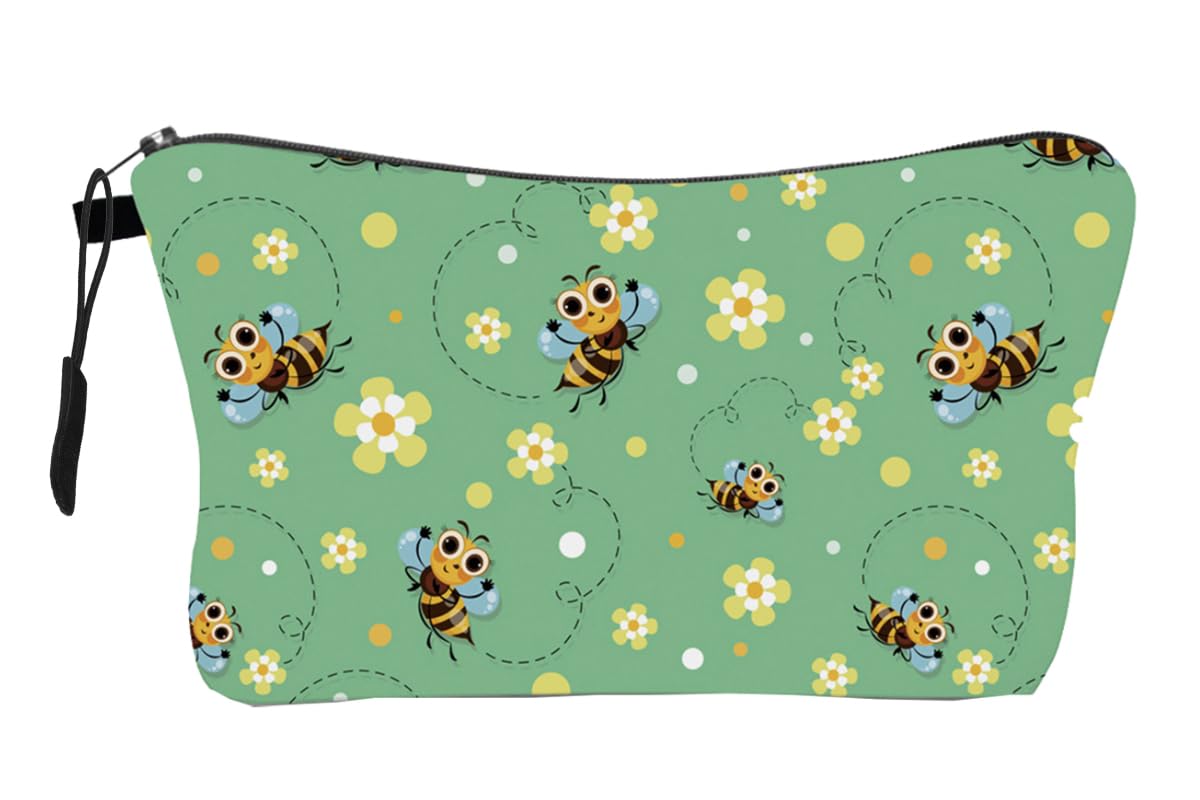 FAVORTALK Cosmetic Storage Case Makeup Organiser Bags, Professional Make Up Train Case Travel Wash Bag, Portable Organiser Brushes Bag with Beautiful Bee Pattern for Women Girls Kids -B1134 — image 1