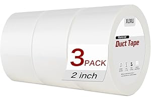 XUXU 3Pack White Duct Tape Heavy Duty Waterproof Strong Adhesive Duct Tape Bulk for Indoor Outdoor Repairs Tear by Hand 60 Yards x 2 Inch Total