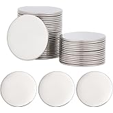 PH PandaHall 50 pcs 25mm Flat Round 304 Stainless Steel Blank Stamping Tag Pendants for Earring Bracelet Necklace Pendant Charm Jewelry Making, No Hole