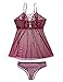 PARTY LADY Lingerie Womens Sexy Sleepwear Lace Babydoll Sets Plus Size Nightwear for Sex Size 3XL Wine Red