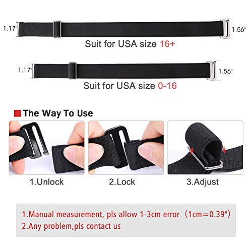 WERFORU 4 Pieces Invisible Women Stretch Belt No Show Elastic Web Strap Belt with Flat Buckle for Jeans Pants Dresses (UK Size 0-18, A-Black+Coffee+Blue+White)
