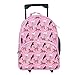 Wildkin Kids Rolling Luggage for Boys and Girls, Carry on Luggage Size is Perfect for School and Overnight Travel, Measures 16 x 12 x 6 Inches, BPA-Free, Olive Kids (Horses in Pink)