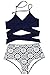 CUPSHE Women's Bikini Swimsuit Front Cross Lace Up Two Piece Bathing Suit
