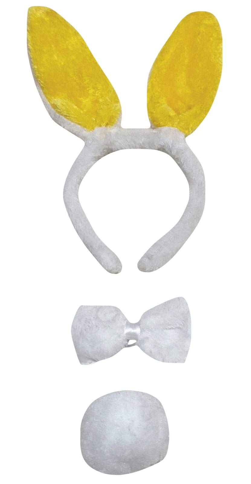 Petitebelle Bunny Ear Headband Bowtie Tail 3pc Costume (Yellow, One Size)