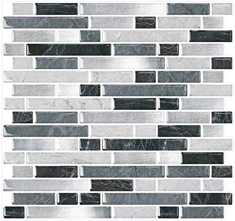 Amazon Com Peel And Stick Tile Backsplash Self Adhesive Backsplash Tile For Kitchen In Steelblue Marble 10 Sheets 10 X10 Kitchen Dining