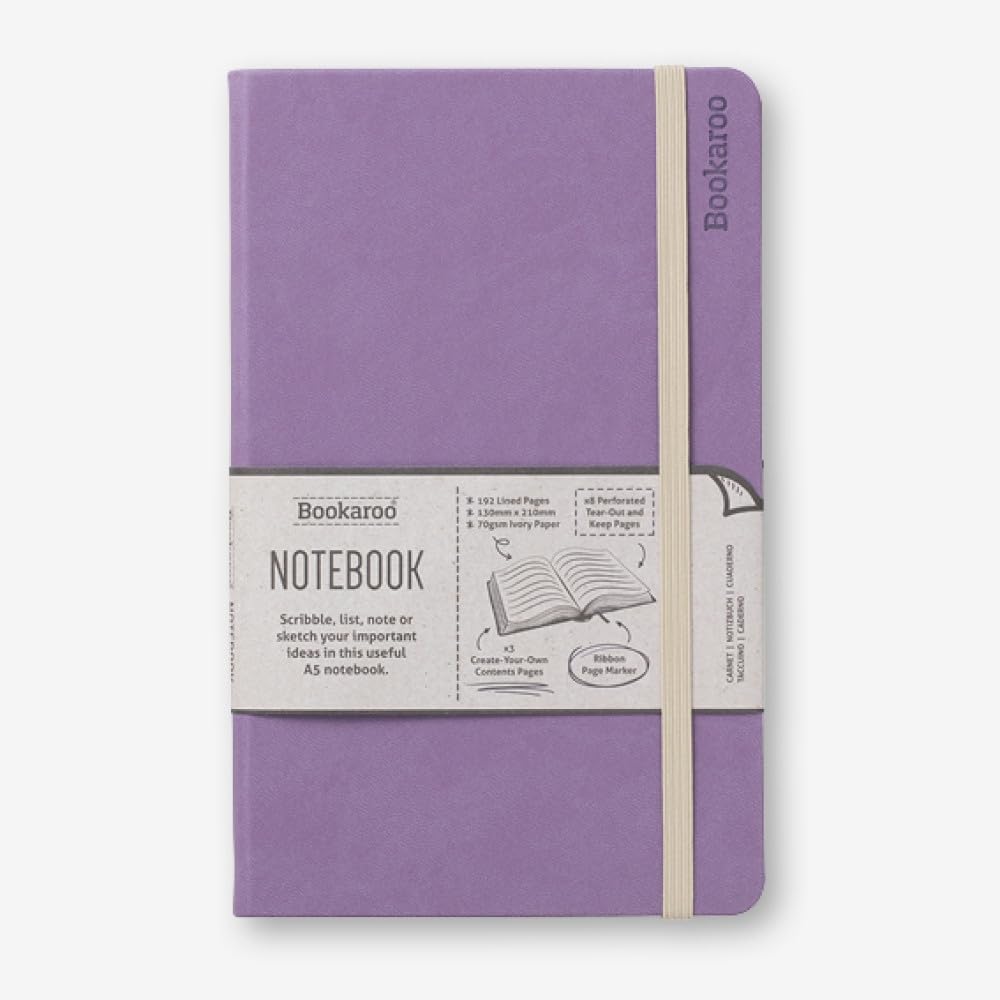 IF Bookaroo Notebook A5 Journal - Aubergine, 192 Pages, Faux leather