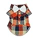 Fitwarm Stylish Casual Dog Plaid Shirt Gentle Western Shirt Wedding Clothes Pet Shirt + Wedding Bowtie, Large