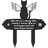 WANYISHUN Grave Markers for Cemetery for Cat, Weatherproof Metal Pet Memorial Stake, Garden Cemetery Decoration, Waterproof Pets Grave Marker Memorial Plaques for Outdoors Yard Patio