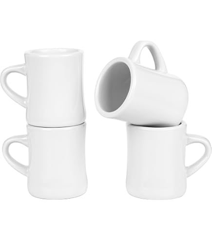 Amazon.com: Serami White Ceramic Classic Coffee Mugs with 11oz Capacity,  Set of 4 : Home & Kitchen