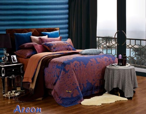 Dolce Mela DM473K Jacquard Damask Luxury Bedding Duvet Covet Set, King