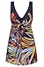 wantdo Women's High Waist Swimsuit Plus Size Swimdress Padded Beach Suit Feather 3XL US 12-14