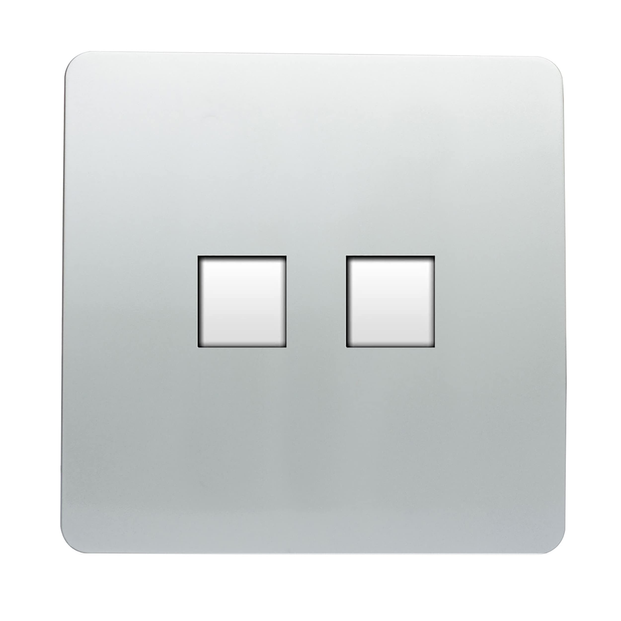 Trendi Switch Artistic Modern Glossy 2 Gang PC Ethernet Socket Silver