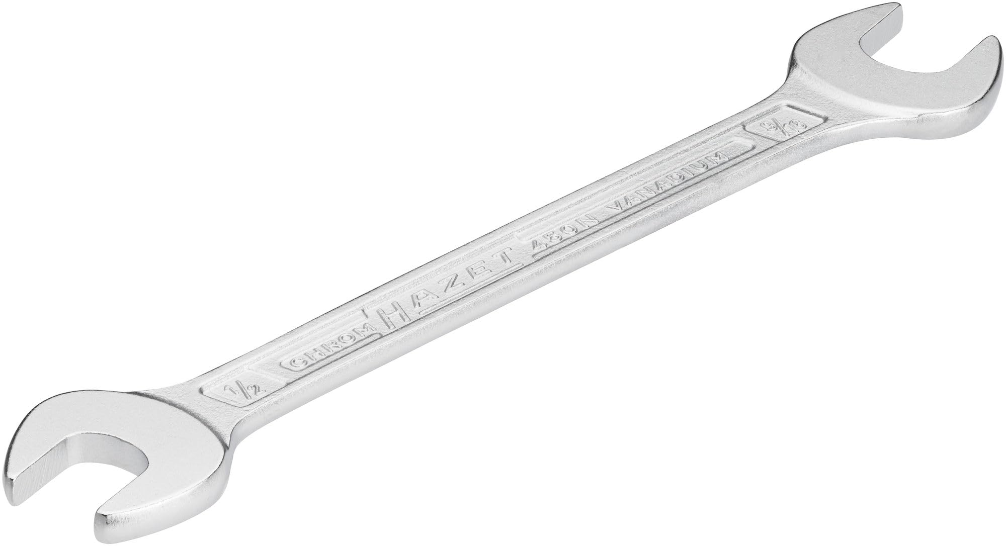 HAZET 450NA-1/2X9/16VKH 172.4 mm Hexagon Profile Double Open-End Wrench - Chrome-Plated