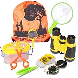 Outdoor Explorer Kit – Bug Catcher Kit with Binoculars, Compass, Magnifying Glass, Butterfly Net and Backpack Toy for…