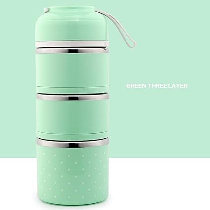 Amazon Jinbs 保温ランチジャー お弁当箱 ランチボックス 食品収納ボックス 保温 多層 オフィスワーカー ステンレス 密封 洗い易い 大容量 お弁当袋も選択 3段 1400ml Jinbs 保温ランチジャー 通販