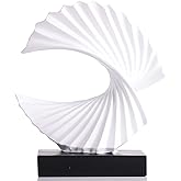 GAOSHENG White Wave Sculpture, Modern Ocean Wave Home Accents, Resin Art Statue for Shelf, Coffee Table, TV Stand Adornos Modernos