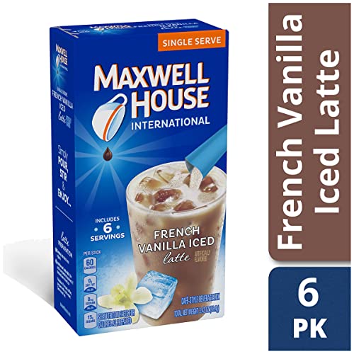 Maxwell House International Coffee French Vanilla Iced Latte Singles, 3
