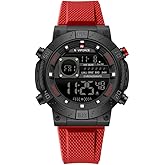 NAVIFORCE Fashion Men Digital Wrist Watch Military Waterproof Sports Chronograph Watches for Men with Alarm/LED Backlight