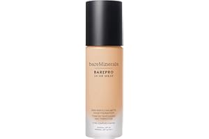 bareMinerals Barepro Performance Wear Liquid Foundation SPF 20, Breathable Makeup for Face, Full Coverage, 24HR Wear, Natural Matte Finish, Vegan