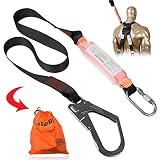KSEIBI 422005 Single Leg Snap Hook and Scaffolding Hook w 6-Foot Internal Shock Lanyard Fall Protection Equipment for Safety Harness