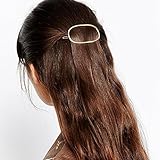 ANGELANGELA Minimalist Gold Silver Square Hollow Geometric Metal Hairpin DOUBLE Hair Clip Clamps Accessories Barrettes Bobby Pin Ponytail Holder Statement Women's GIFT Headwear Styling Jewelry