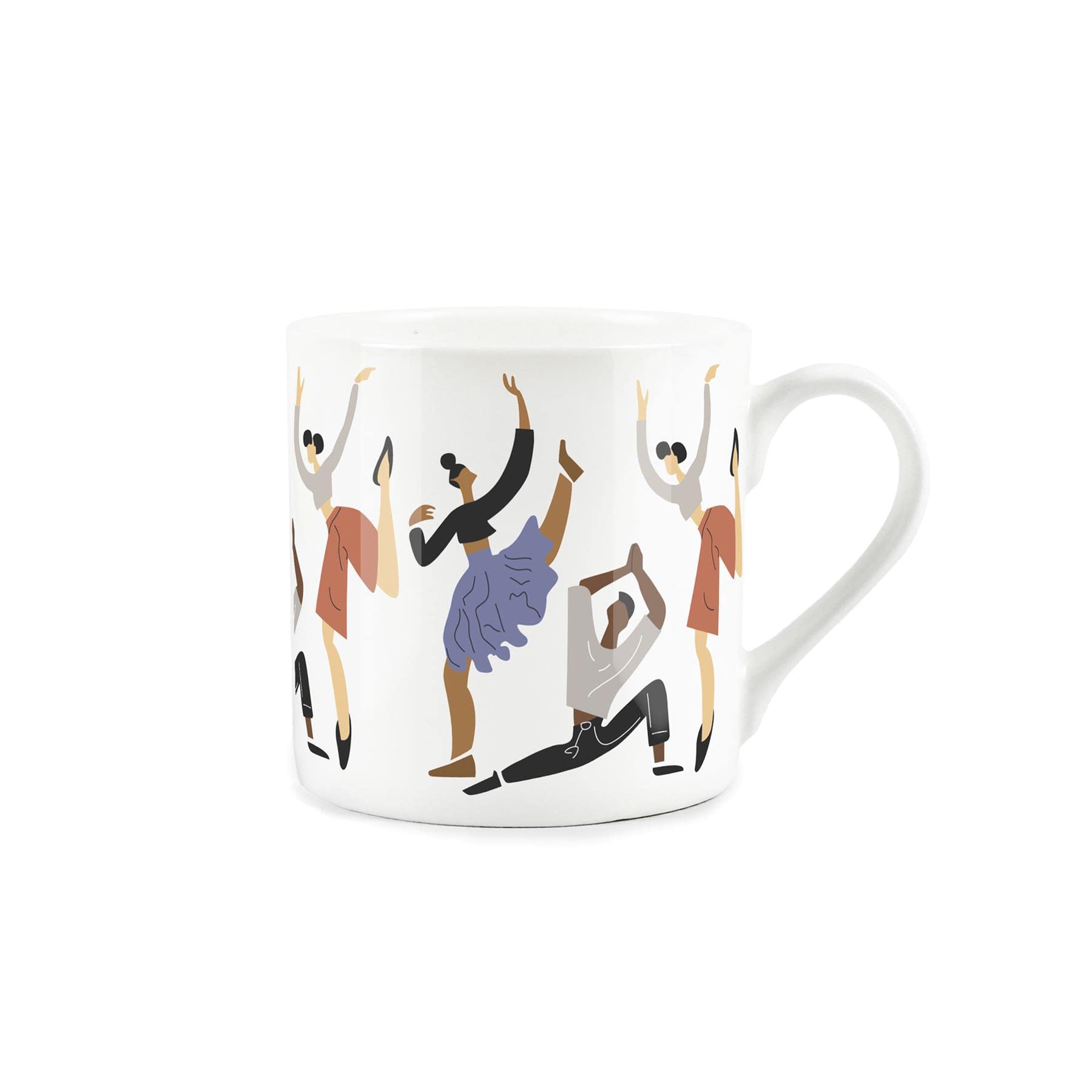 Purely Home Contemporary Dancers Ballet Inspired Fine Bone China Mug White Coffee/Tea Present Gift