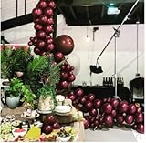 PartyWoo Burgundy Balloons 50 pcs Balloon Pack 12’’ Matte Burgundy Balloons Wine Red Balloons, Matte Balloons for Burgundy Party Decorations, Burgundy Wedding Decorations, Baby Shower Decorations